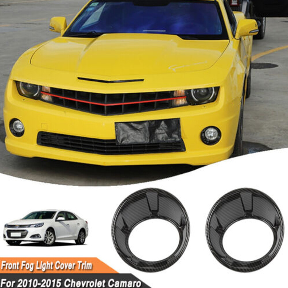 For 10-13 Camaro Carbon Fiber Front Fog Light Lamp Cover Frame Trim Accessories