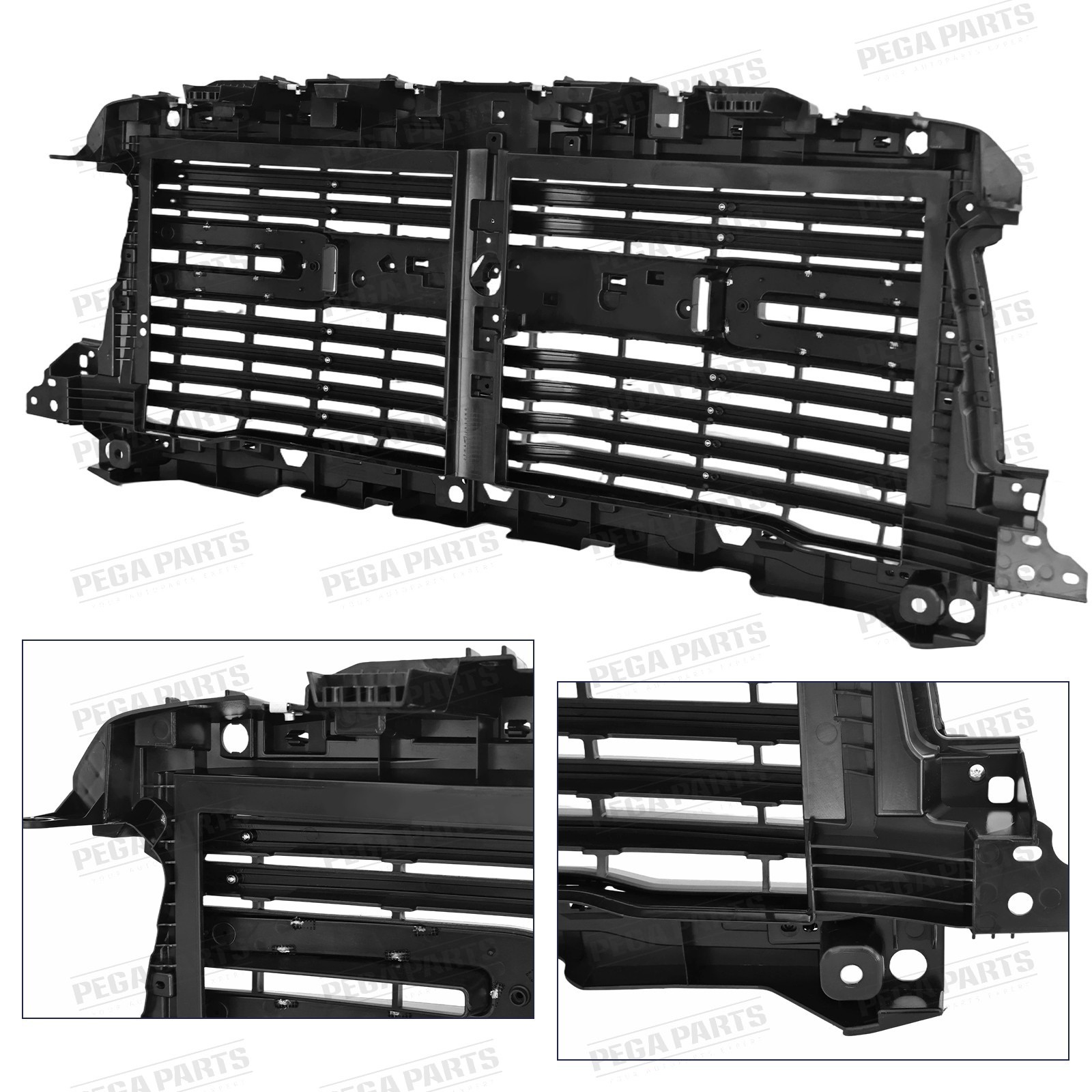 Front Bumper Grille Grill w/Chrome Trim Molding For 2019-2024 Ram 2500 3500 4500