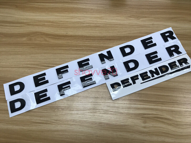 3PCS SET DEFENDER COUNTY 90 110 Gloss Black HOOD BADGE LETTERS FIT LAND ROVER