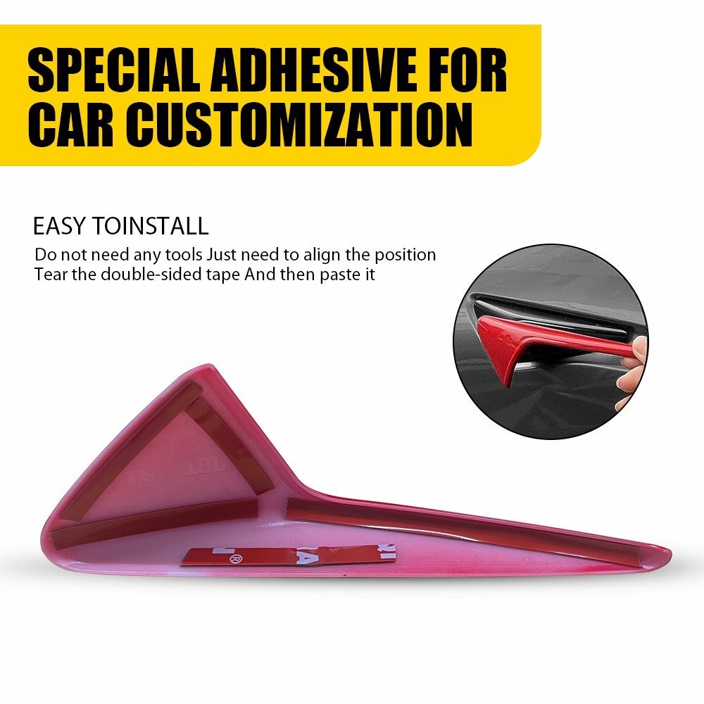 ABS Side Camera Decor Cover Trim Glossy Red For 2015-2023 Tesla Model 3 Y S X