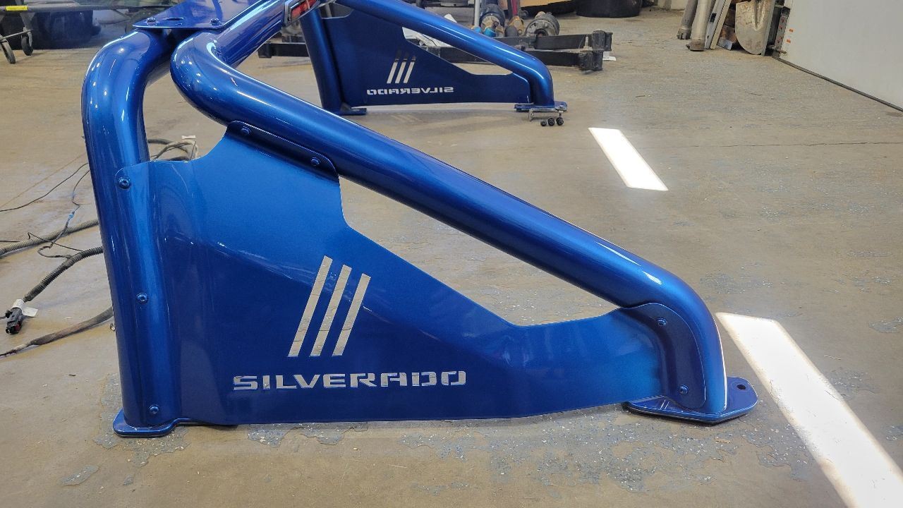 2019-2025 SILVERADO OEM BED SPORT APPEARANCE ROLL BAR REAR BLUE 19-25