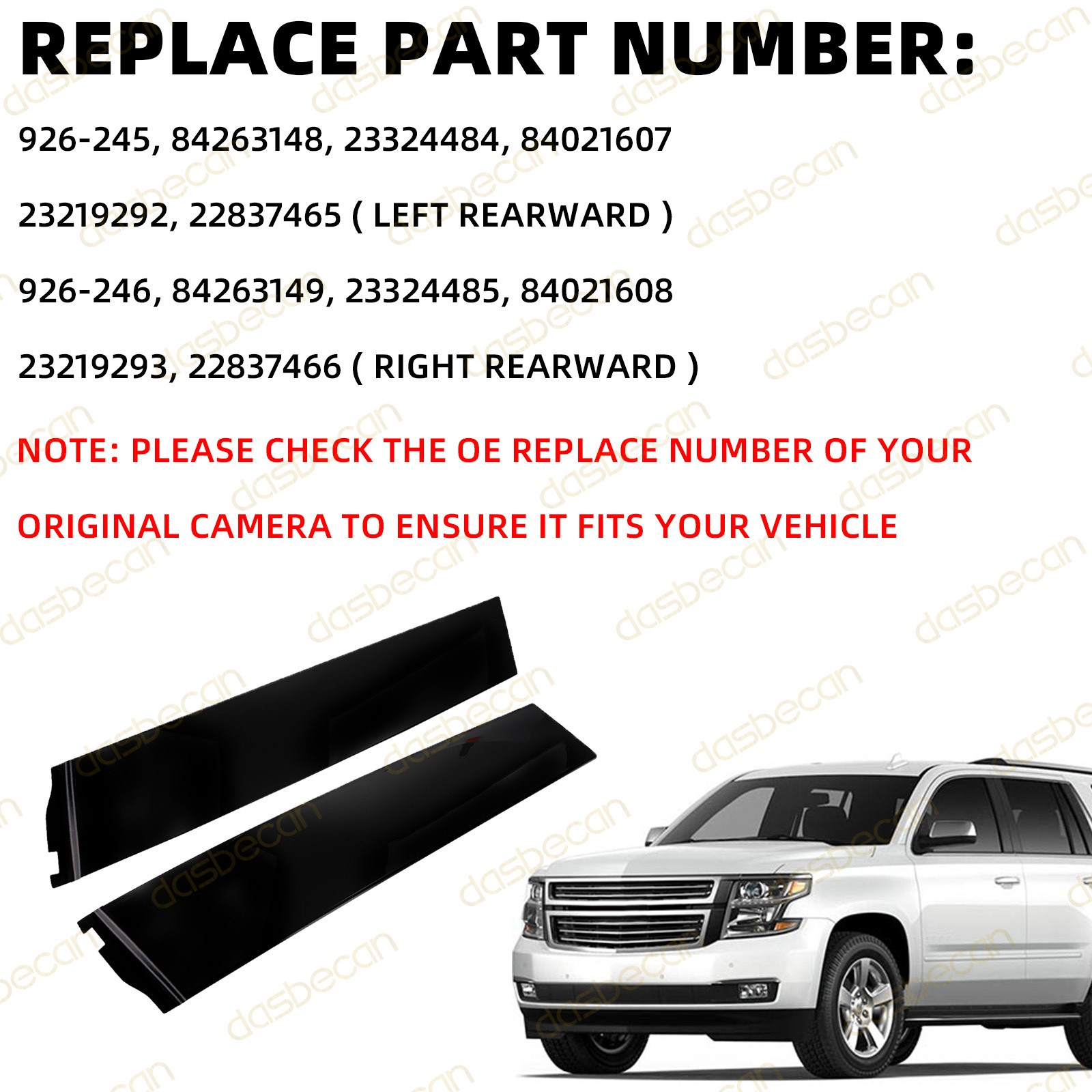 Window Trim Molding Panel For Chevrolet Tahoe GMC Yukon 2015-18 926-245 926-246
