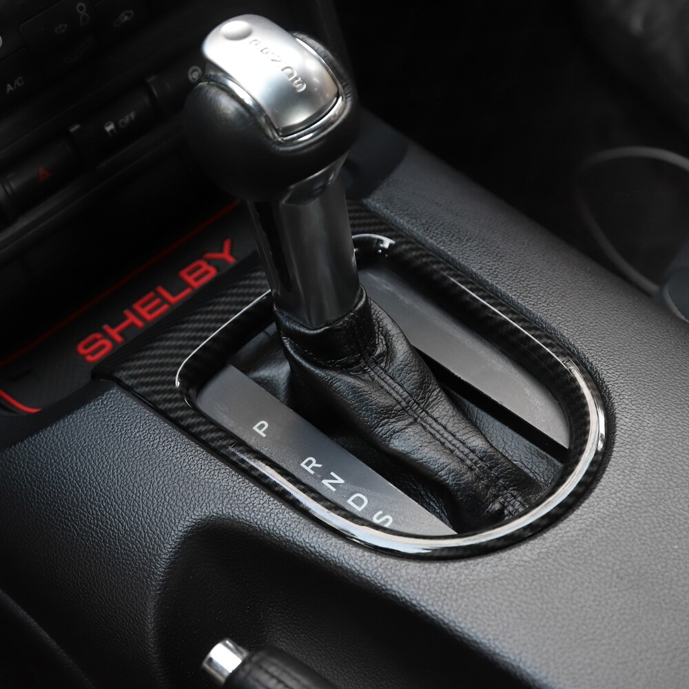 Carbon Fiber Cup Holder Insert &Gear Shift Frame Trim Cover for Ford Mustang 15+