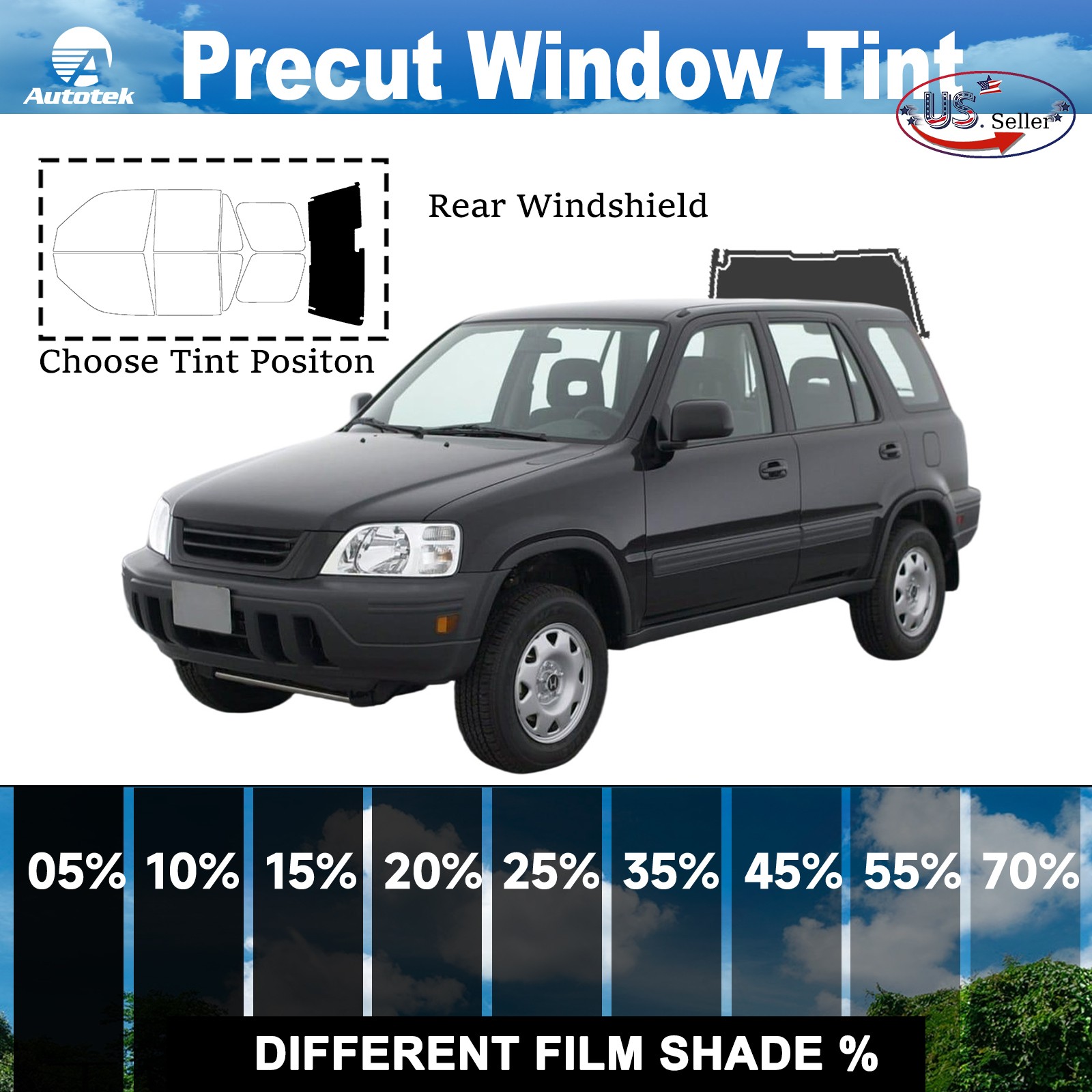 Computerized Custom PreCut 2Ply Window Tint Film Kit For 1997-2001 Honda CRV