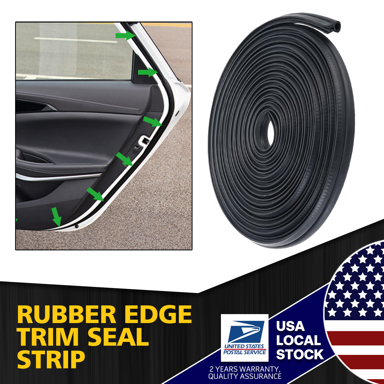 4m Rubber Seal Protector U Shape Weather Stripping Edge Waterproof EPDM Durable