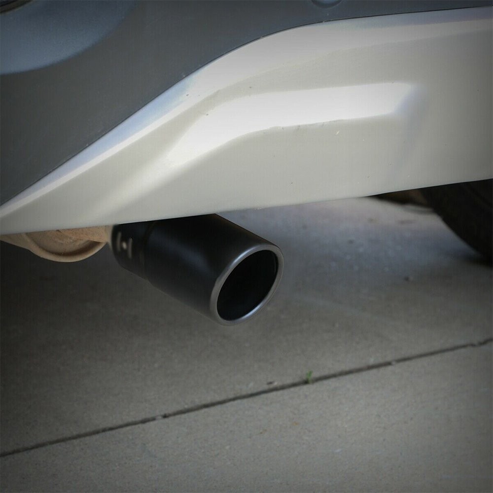 2.75″ Black Car Exhaust Pipe Tip Rear Tail Throat Muffler Steel Stainless Round