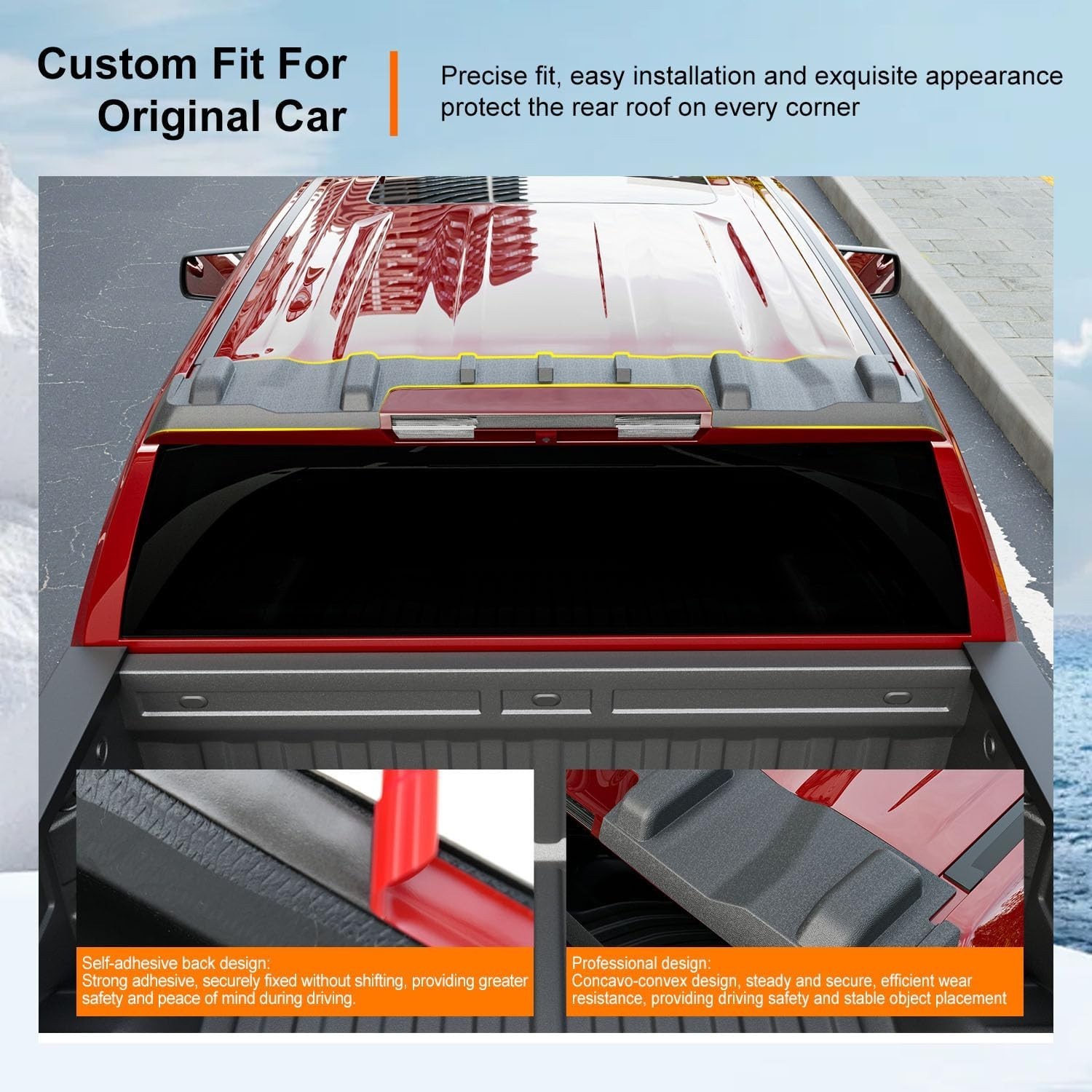 For 2019-2025 Chevy Silverado GMC Sierra 1500 Rear Roof Protector Truck Cab Roof