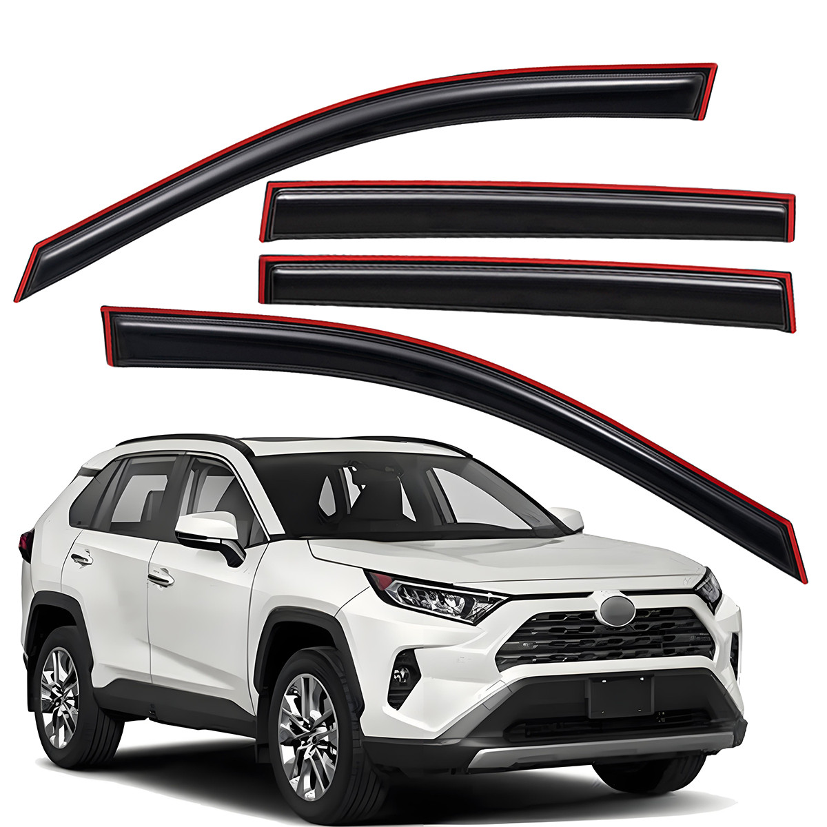 Fits 2019-2025 Toyota RAV4 In-Channel Style Vent Shade Window Visor Deflectors