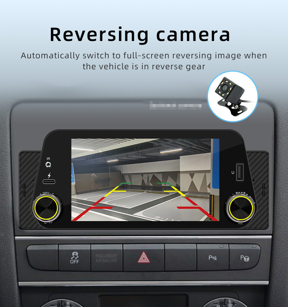 Car Radio Bluetooth Stereo For CarPlay Android Auto MP5 Player W/Free Camera