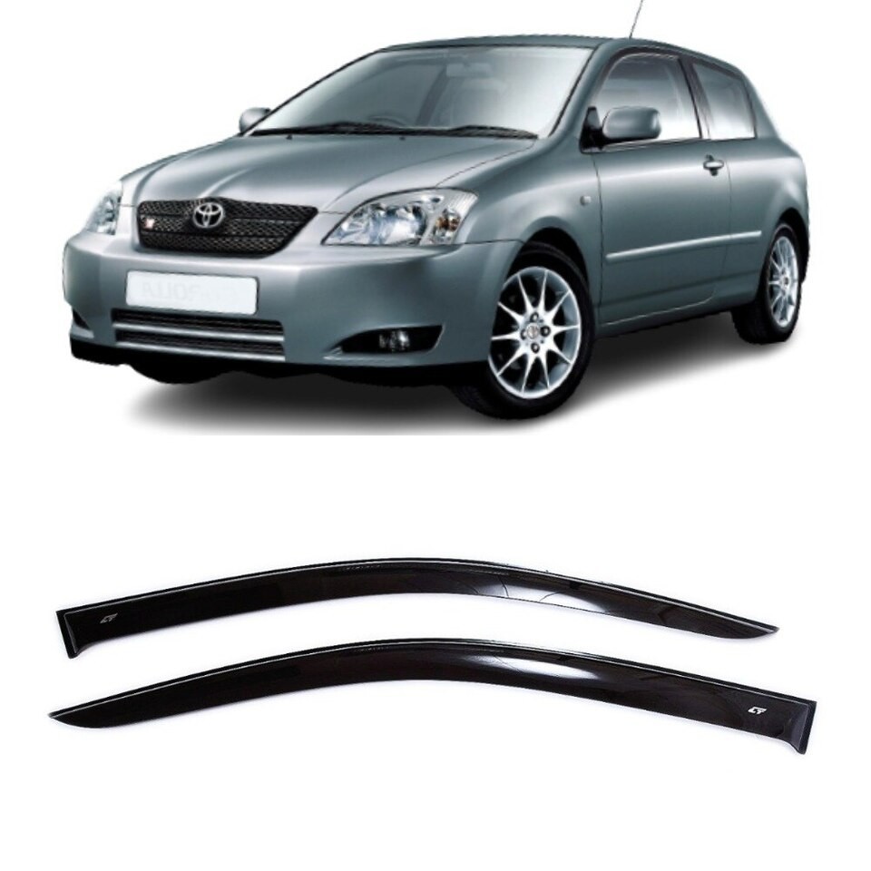 Window Visors Rain Guards Fit Toyota Corolla Hb 3d 2001-2004 Wind Deflectors