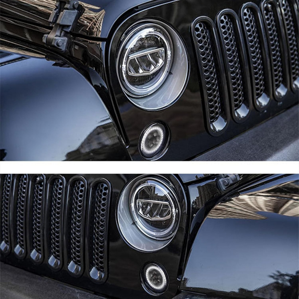 7Pcs Front Bumper Insert Mesh Cover Grille Trim for 2007-18 Jeep Wrangler JK JKU