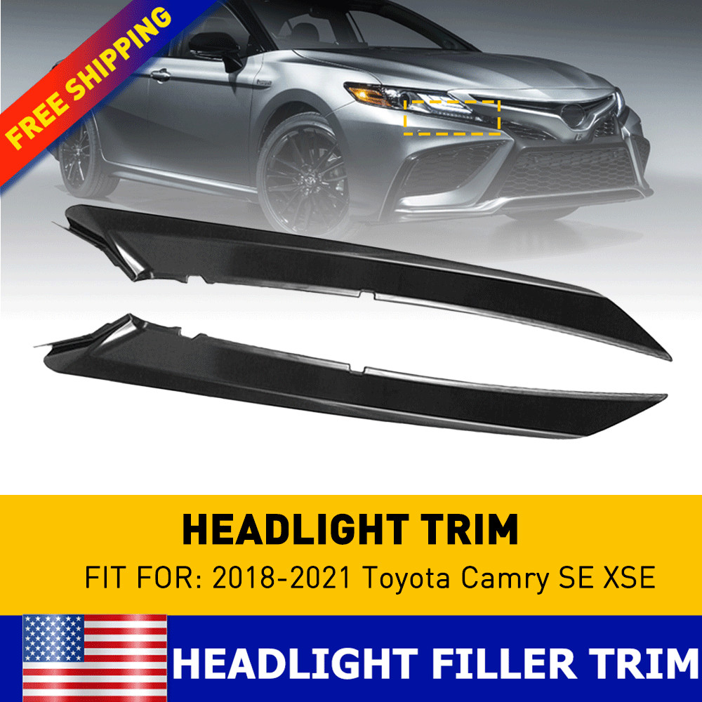 For 2018-2021 Toyota Camry SE XSE Front Bumper Headlight Filler Trim Panel Parts