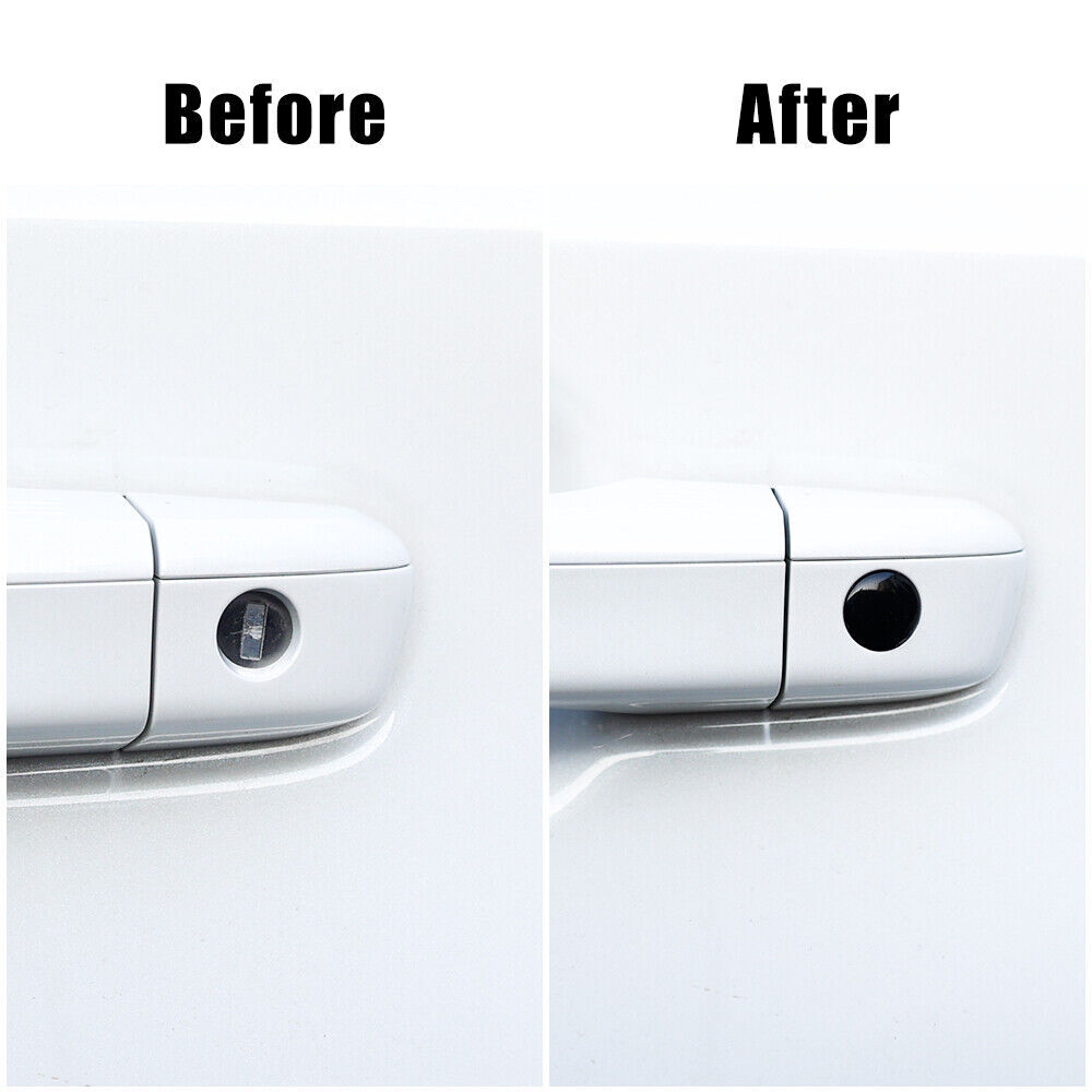 4x Black Universal Car Door Lock Keyhole Sticker Cover Protector Car Accessories