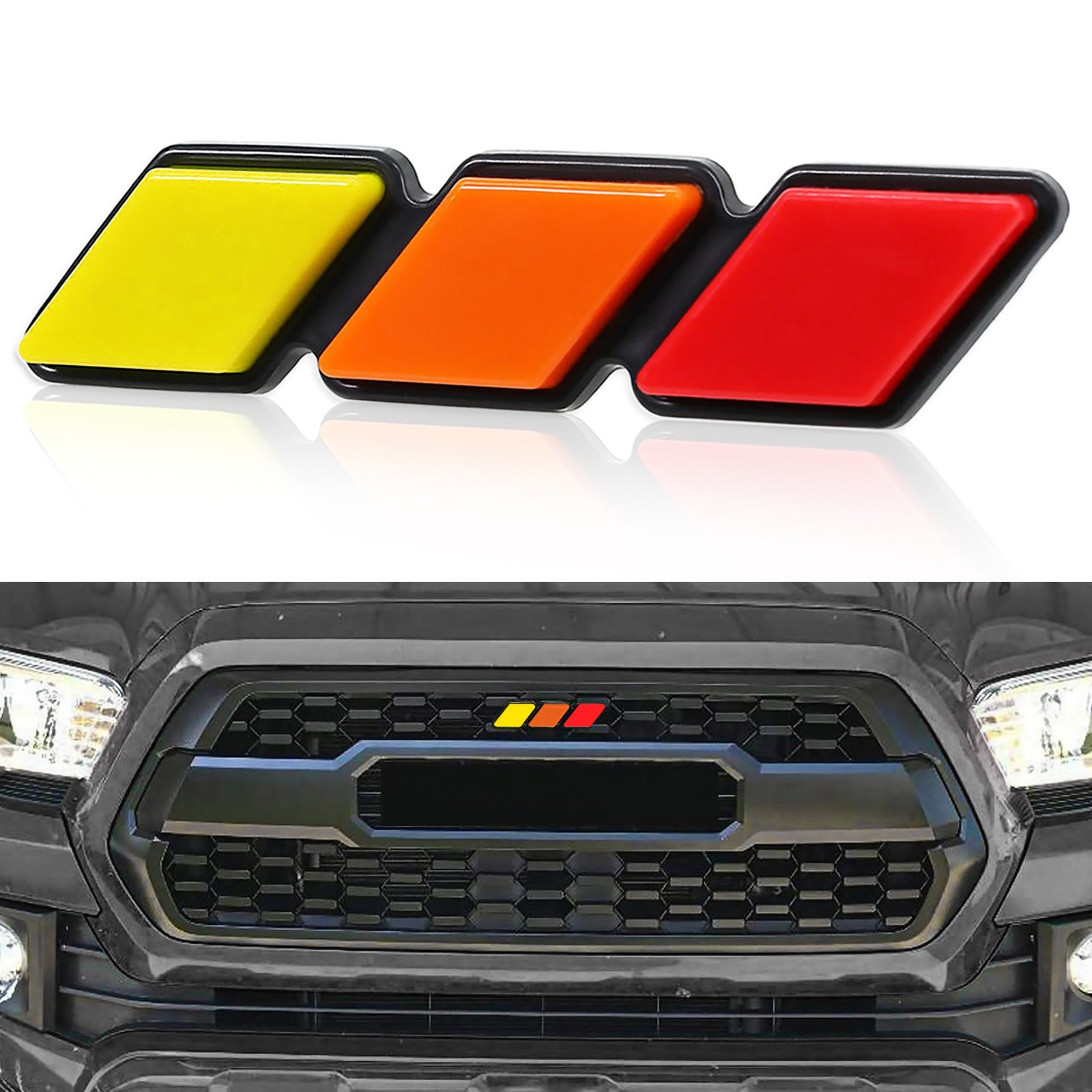 Tri-Color Grille Badge Emblem Grill Decal Fits For Tacoma Toyota 4Runner Tundra