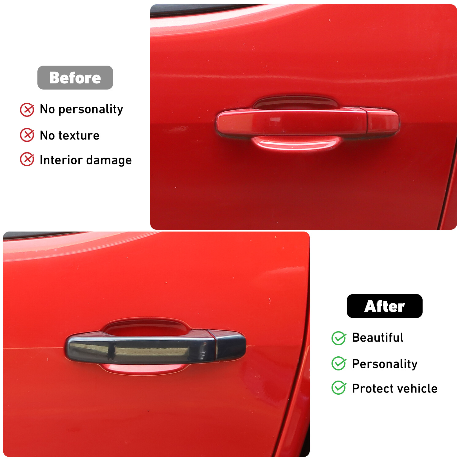 Black Exterior Door Handle Shell Cover Bezel For Chevy Colorado/GMC CANYON 2015+