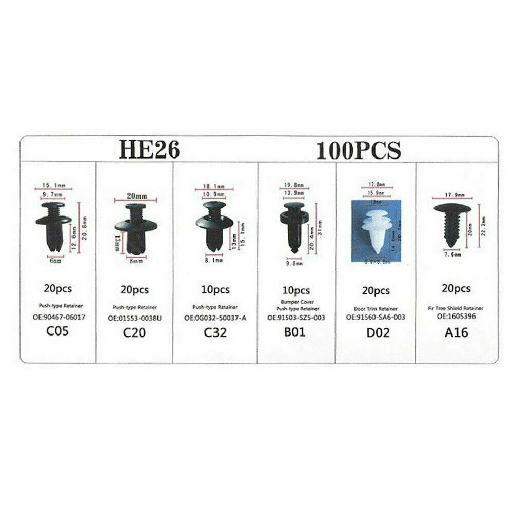 Car Bumper Body Parts Rivet Molding Retainer Push Pin Clip-Trim/Assortments Kit