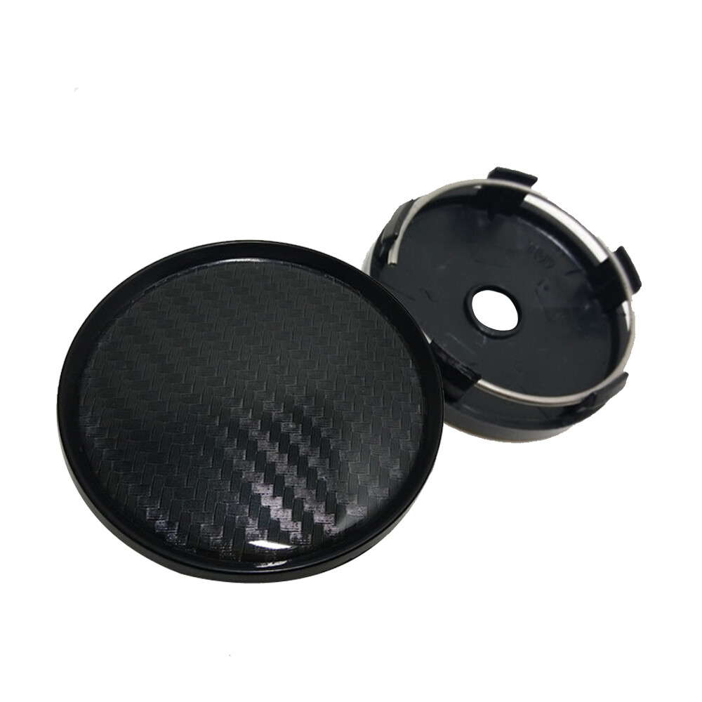 60mm Black Carbon Fiber Car Wheel Center Hub Cap Rim Hub Cover Decor Accessories