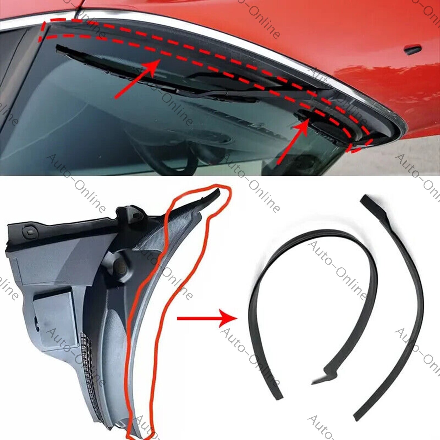 LHD Windshield Cowl Cover Apron Seal Trim Strip For Mini Cooper R55 -R59 07-15