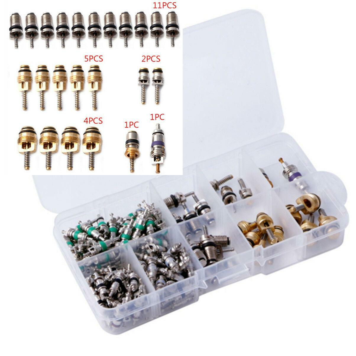 134pcs 9 kinds Of Assortment A/C Conditioning Valve Core R134 Kit Assortment Kit