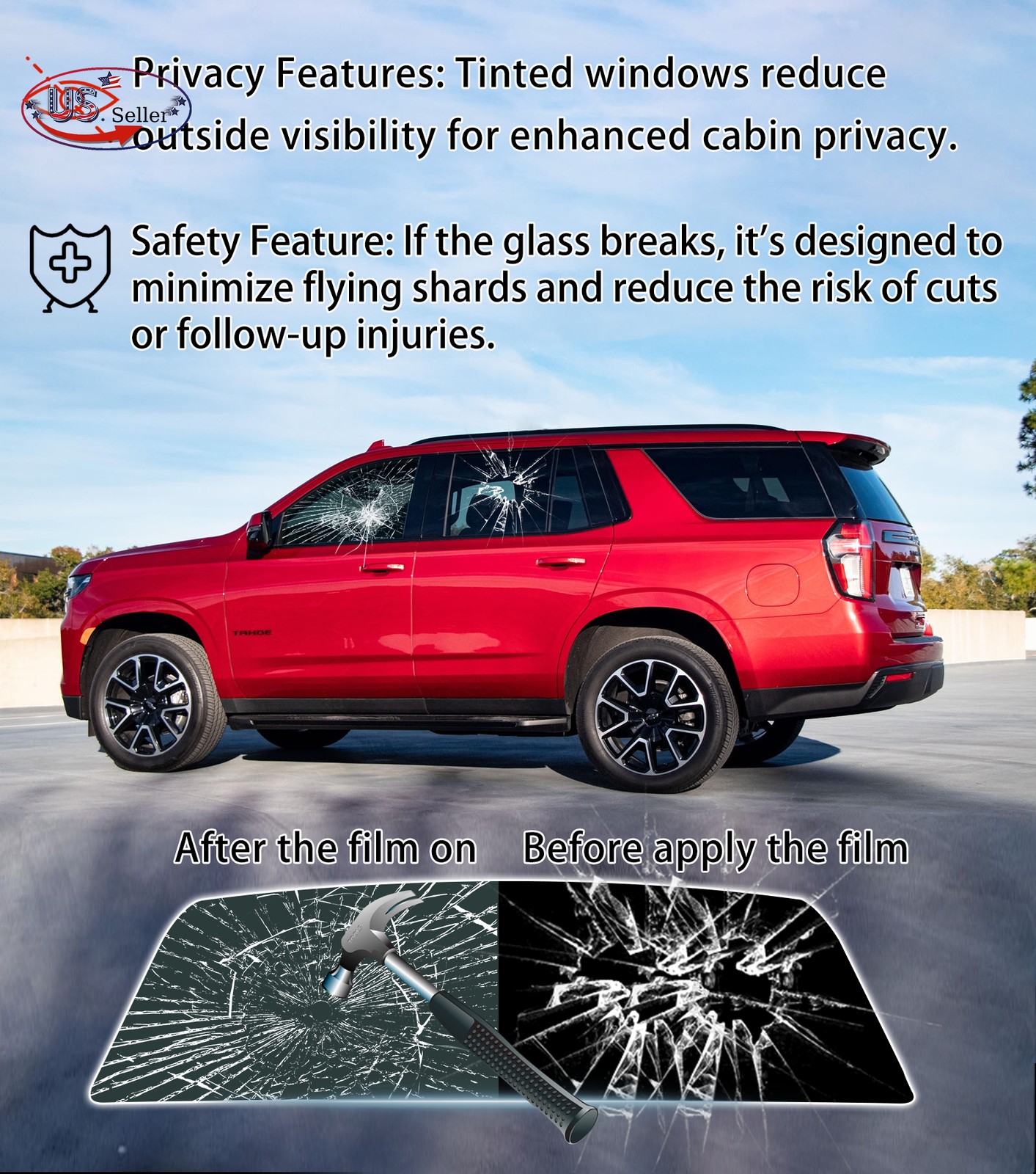 Window Privacy Film PreCut Window Tint 2Ply For 2002-2010 Ford Explorer 4door