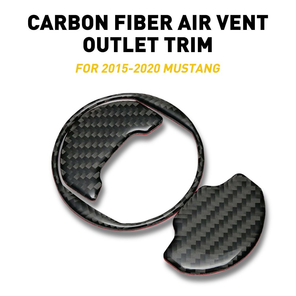 Interior Air Vent Outlet Panel Covers for 15-19 Ford Mustang Carbon Fiber AUXITO