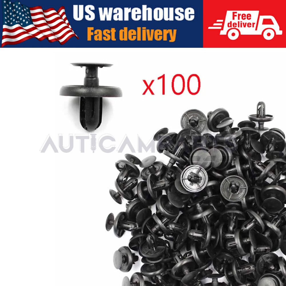 100 pcs Fender Push Clips Retainer Plastic Rivet Fastener 7mm For Toyota Pontiac