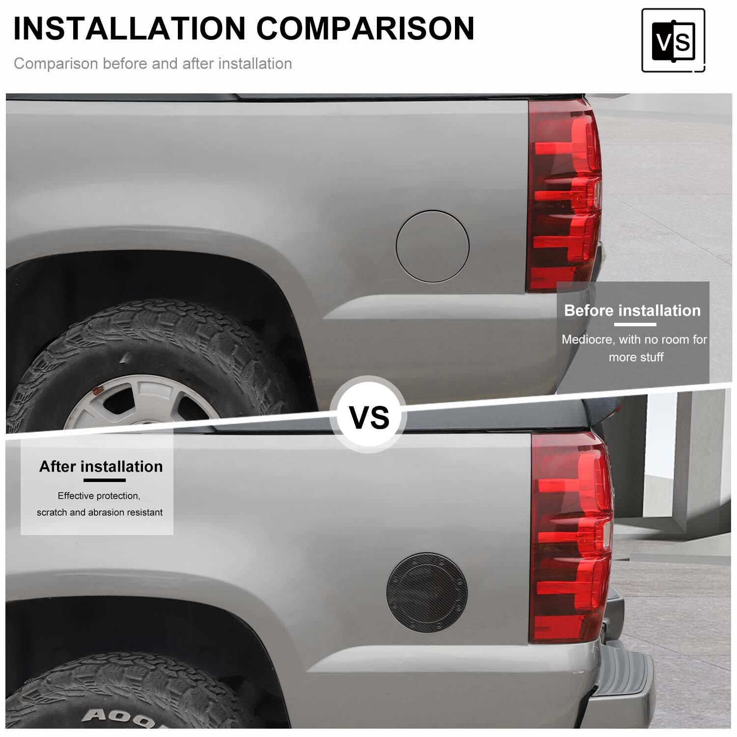 Carbon Gas Cap Door Fuel Tank Cover Trim For Chevy Silverado Sierra Tahoe 99-06