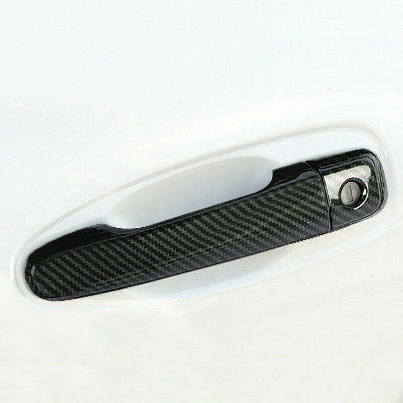 Carbon Fiber Look Side Door Handle Cover Trim 8pcs For 4Runner 2010-2019