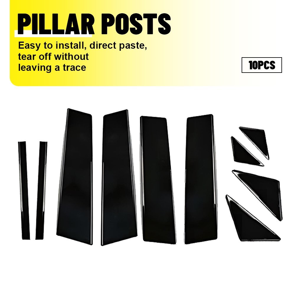 10x Molding Pillar Post Window Door Trim for Mazda 3 Axela 2014-18 Glossy Black^