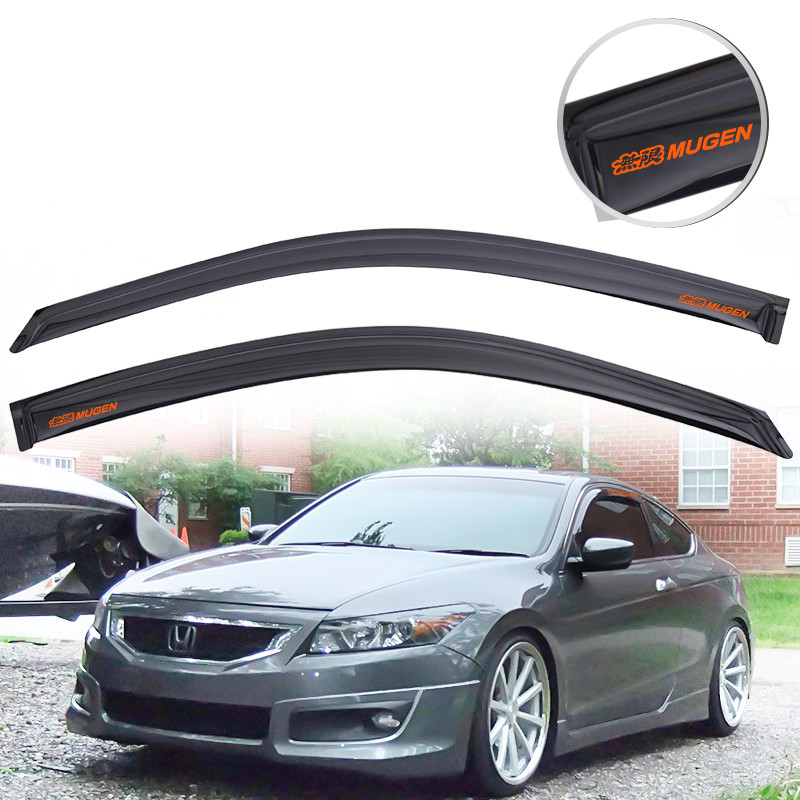 Fits 08-12 Honda Accord Coupe Window Visors Deflector Guard Slim Style w/ Mugen