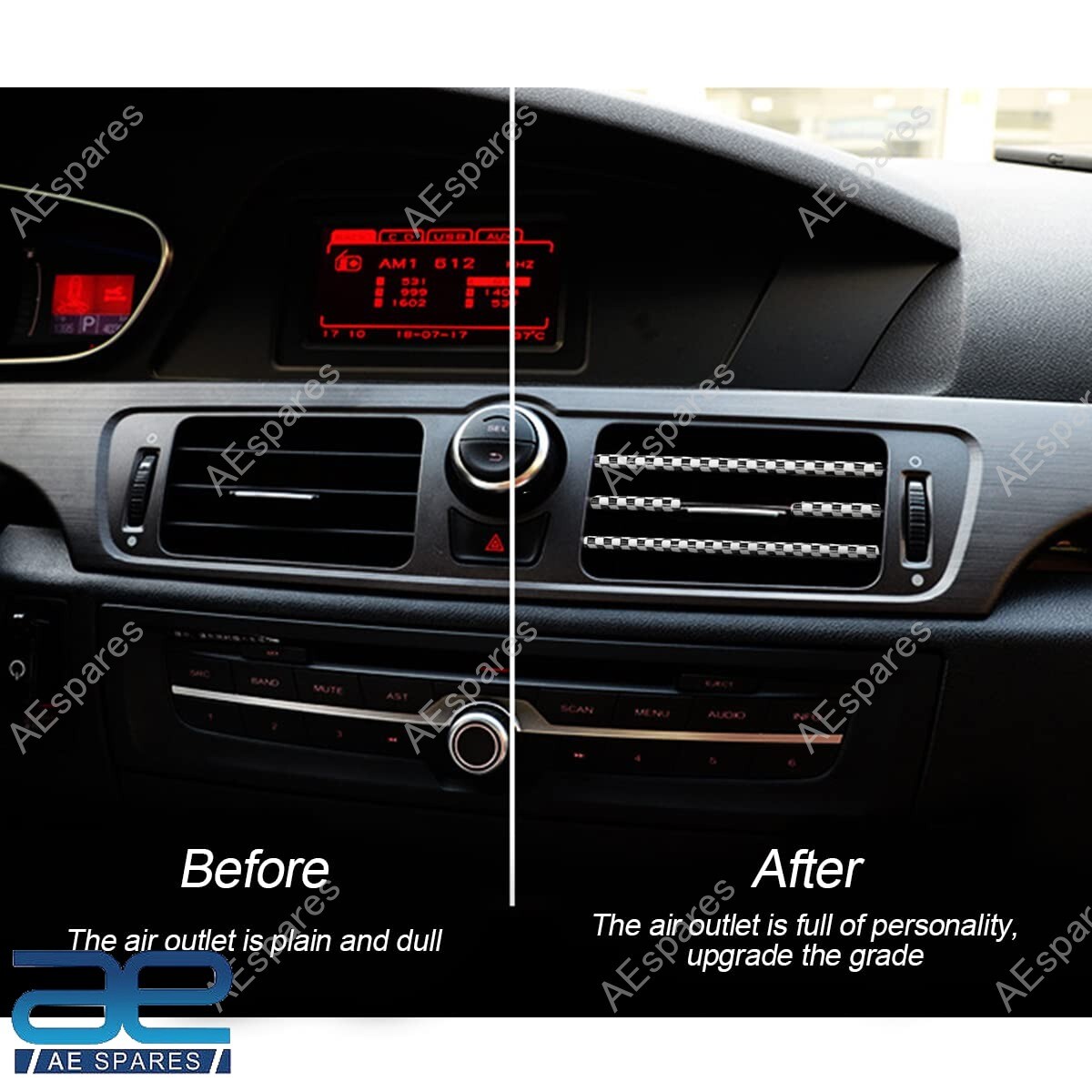 10Pcs Auto Car Accessories Air Conditioner Outlet Decoration Strip Universal @US