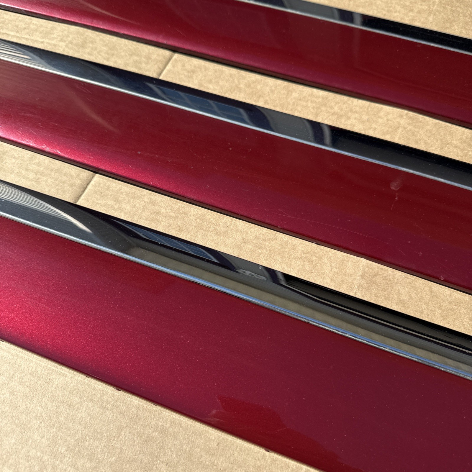 07-14 Tahoe Suburban Door Molding Trim Set Complete Front Rear 4 Pieces Red OEM