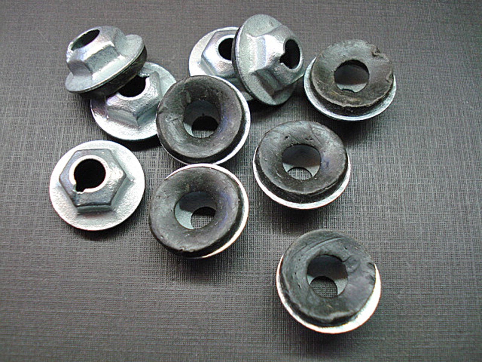 10 pcs 5/16-18 zinc plated nuts with mastic sealer Ford Lincoln Mercury Willys