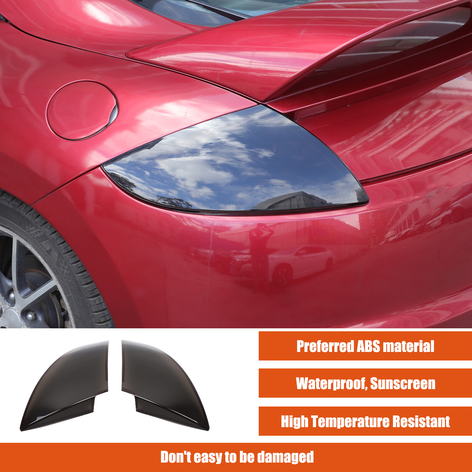 Smoked Black Rear Tail Light Guard Cover Trim Bezel For Mitsubishi Eclipse 06-11