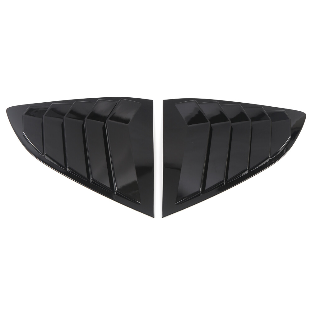 Pair ABS Gloss Black Rear Window Louver Shutter Cover Trim For CRV 2017-2022