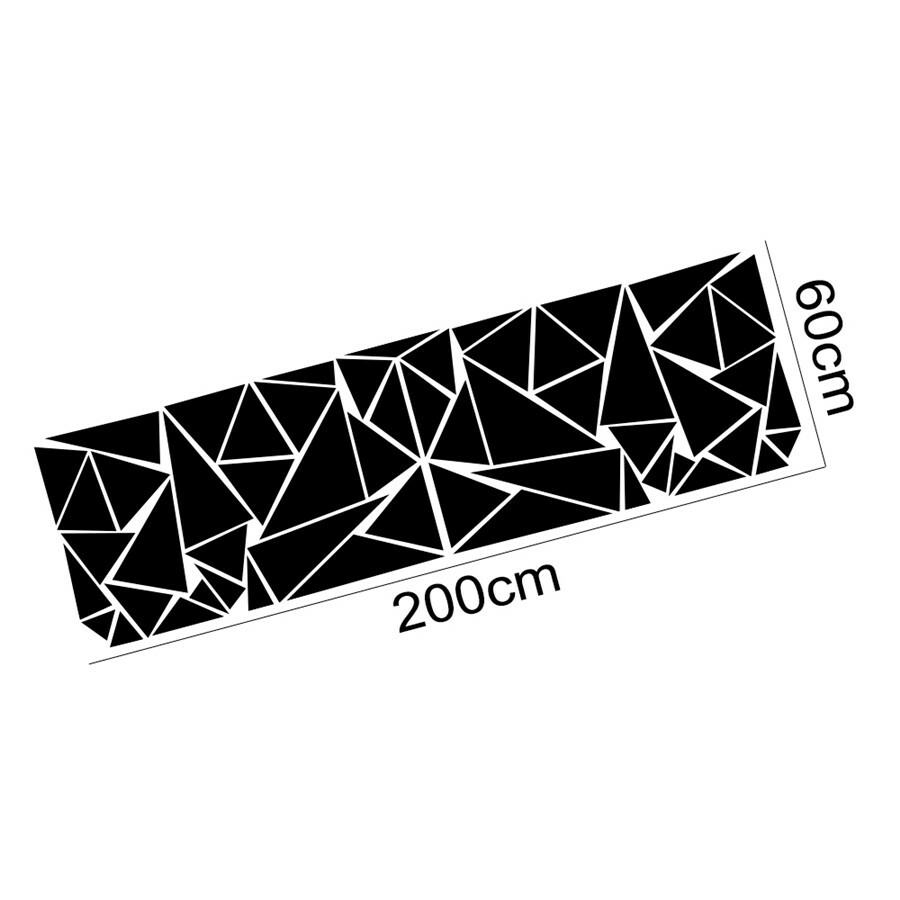 78x23in Geometric Triangle Graphics Decal Glossy Black Sticker For Car Body Side
