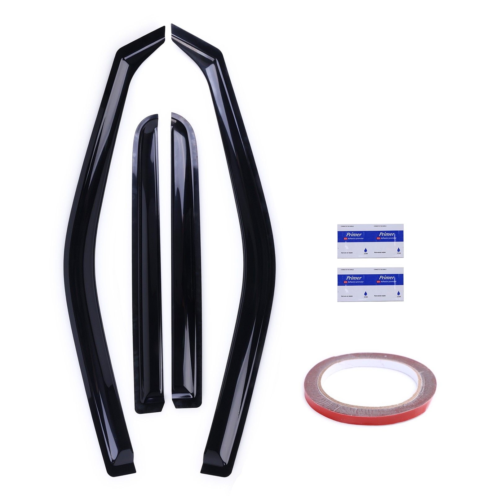 4Pcs In-Channel Dark Smoke Window Visors For Ford F-150 SuperCrew 2015-2022
