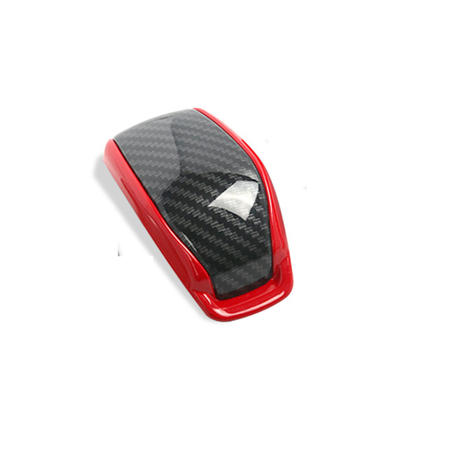ABS Red&Carbon fiber Gear Shift Knob Cover Trim For Toyota 2020-2024 Highlander