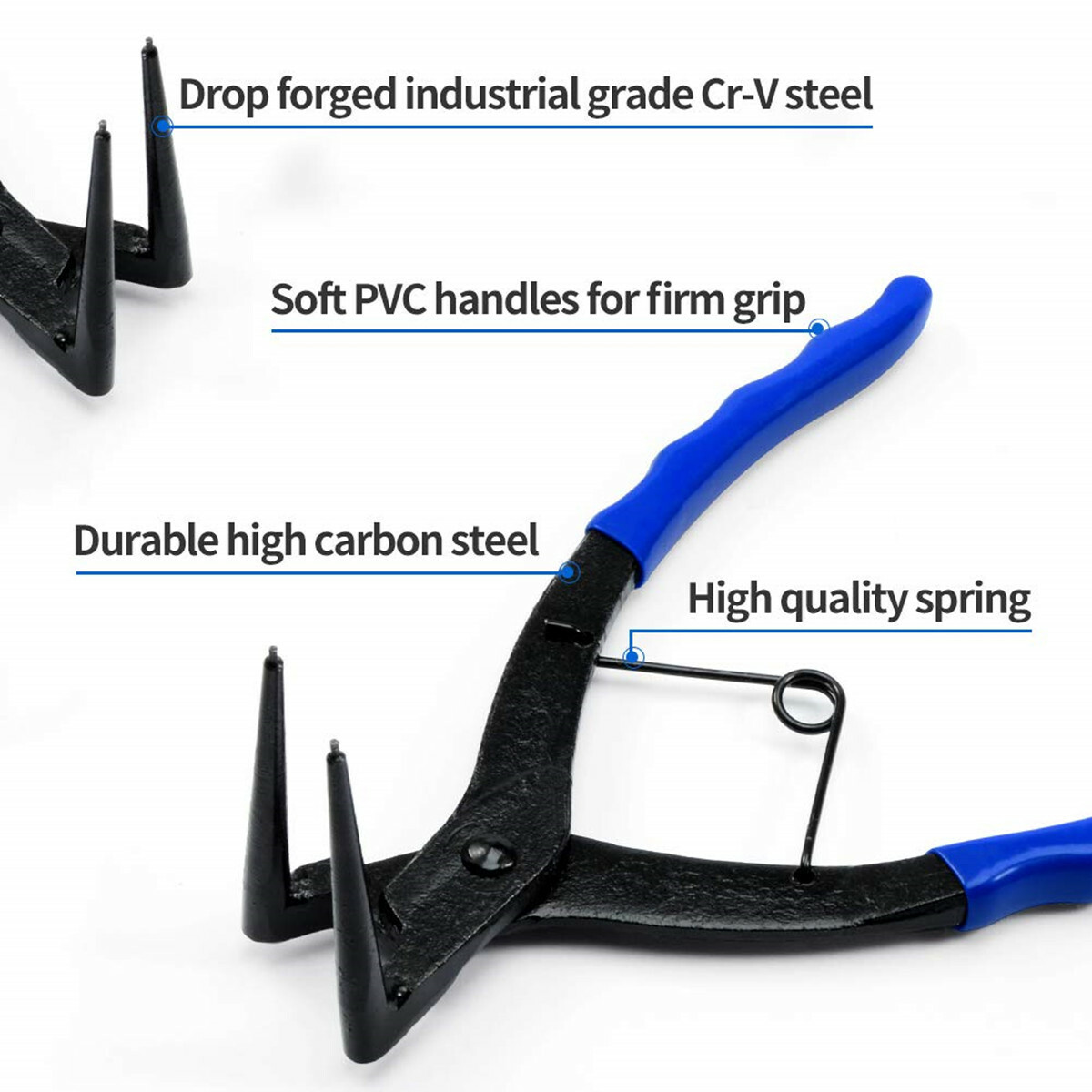 Car Cylinder Snap Ring Plier Big Internal Bent Nose 90° Jaw Retainer C Clip Tool