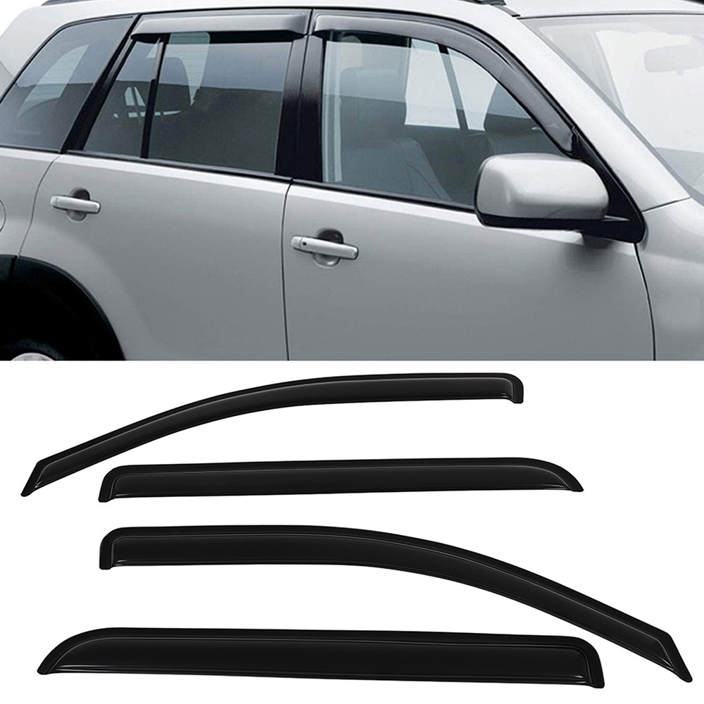 Window Visor Vent Shade For 14-20 Silverado/Sierra Crew Cab Wind Sun Rain Guard
