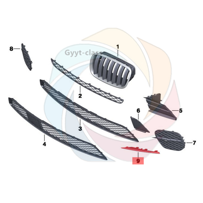 Left Right Front Bumper Outer Grille Trim Molding Strip For BMW E70 X5 2011-13