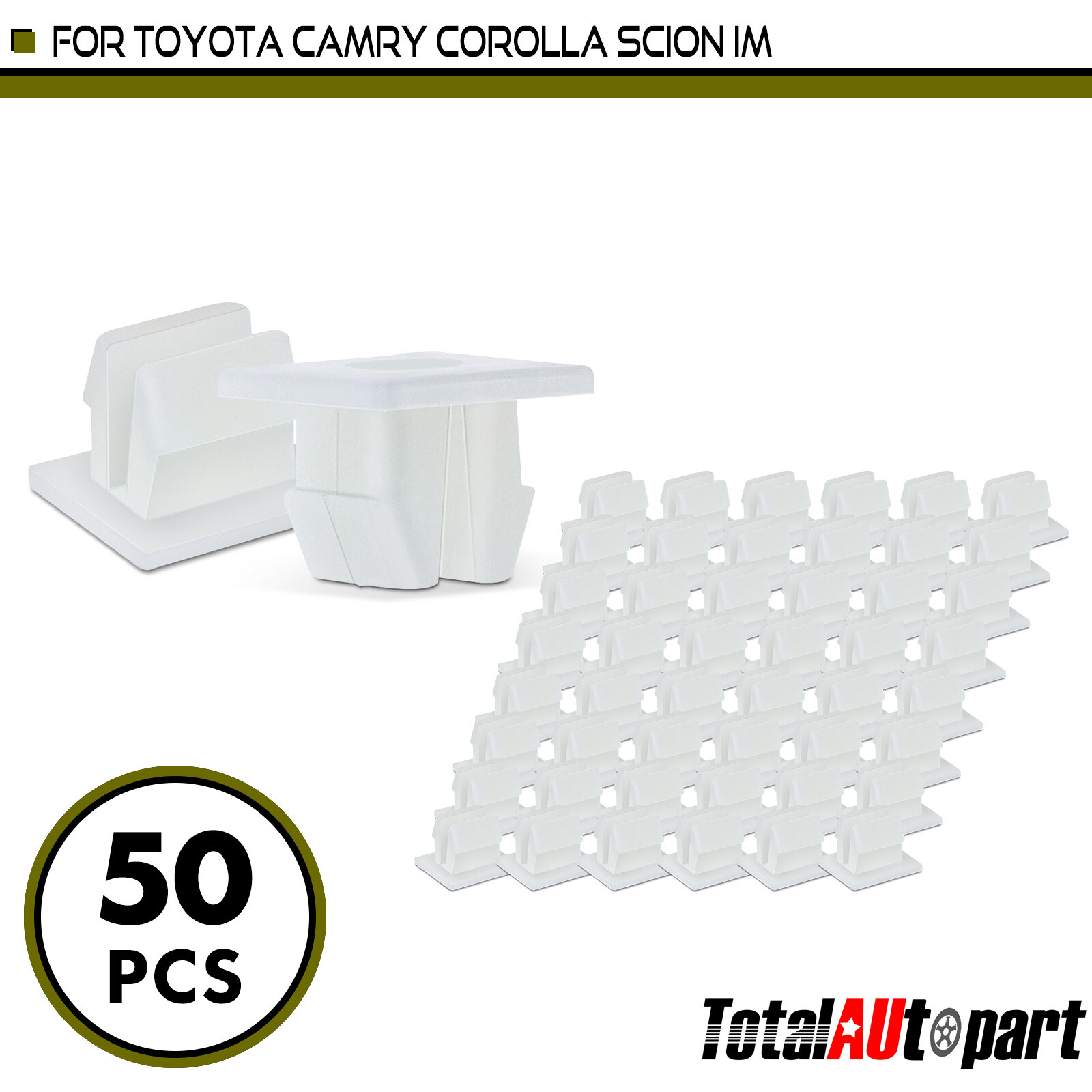 50Pcs Front Bumper Nut Retainer Clips for Toyota Camry Corolla Scion 10mm Nylon