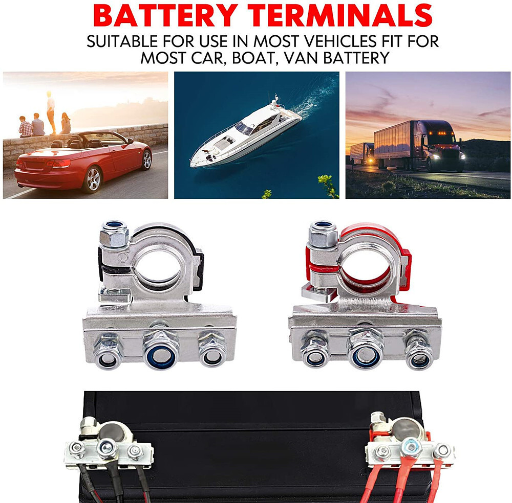1 Pair Car Positive & Negative Heavy Duty Battery Terminal Clip Connector Clamp