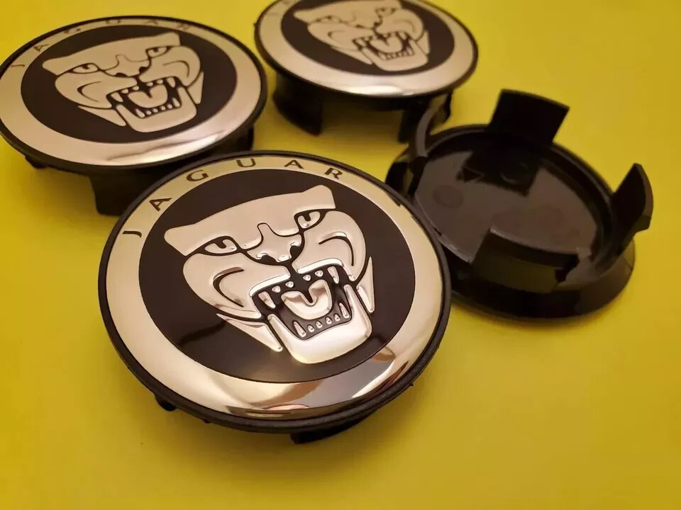 JAGUAR Set/4pcs BLACK 59 mm/2.32in Wheel Center Cap