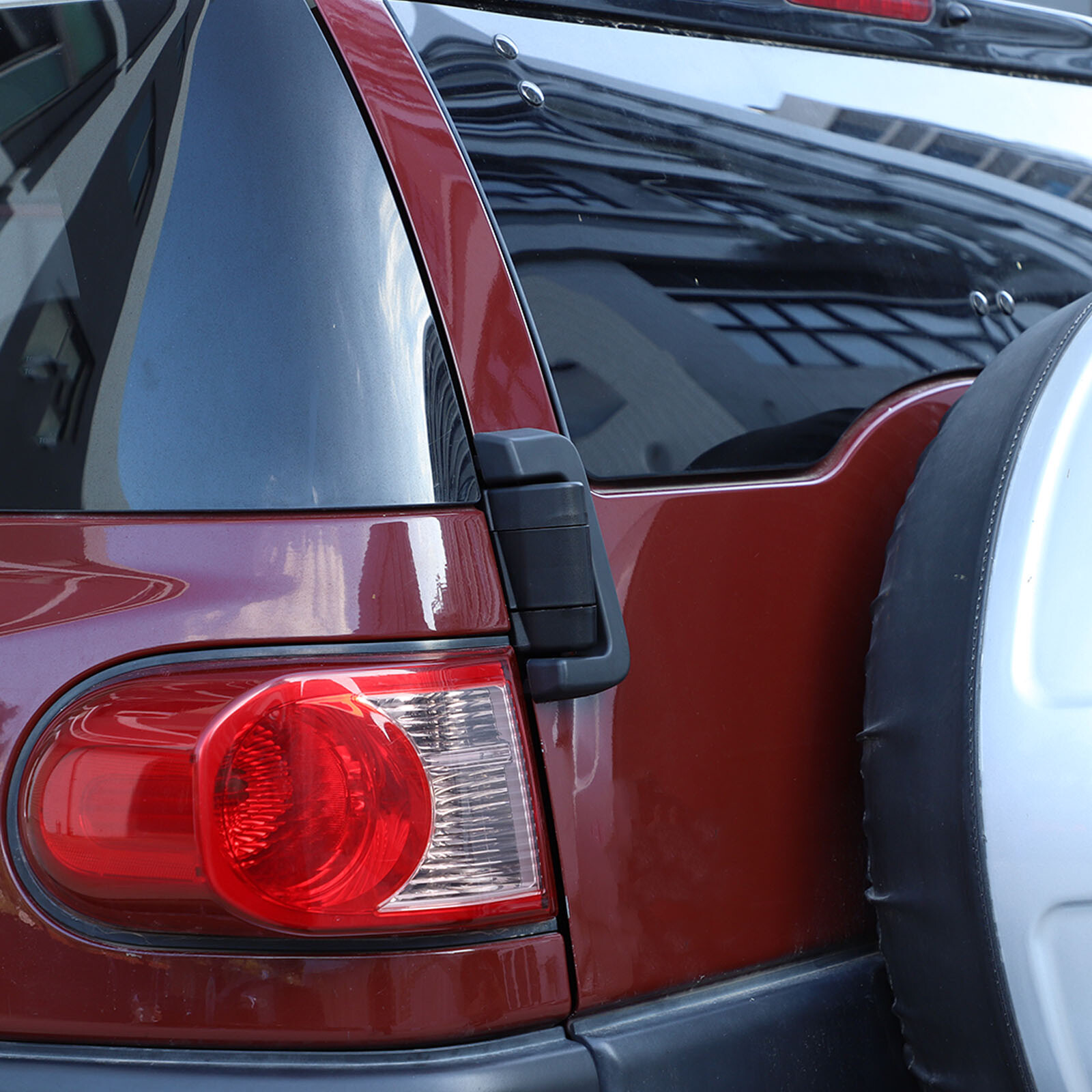 For Toyota FJ Cruiser 2007-2021 Exterior Tailgate Door Hinge Cover Trims Black