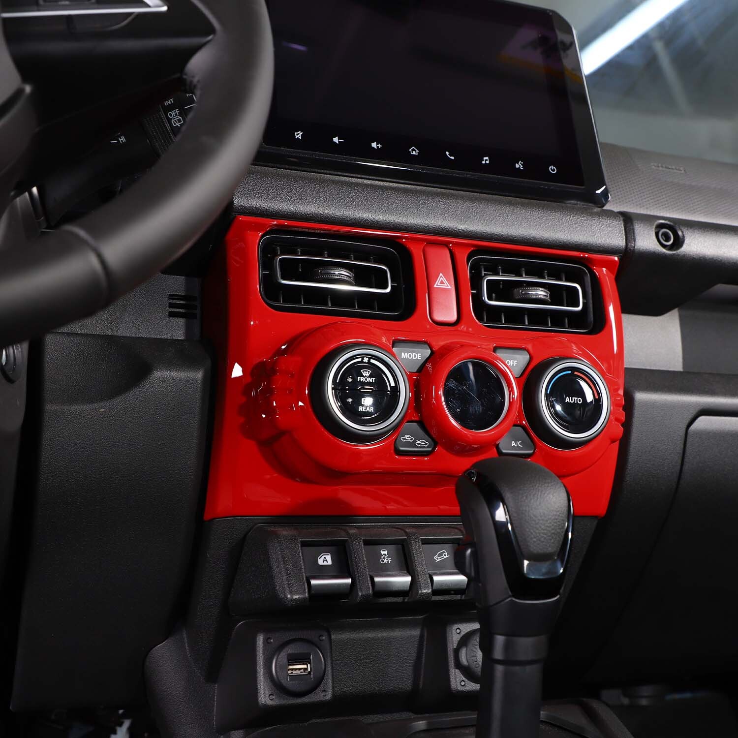 Red Interior Center Console CD Panel Trim Cover For SUZUKI Jimny JB74 2019-2025
