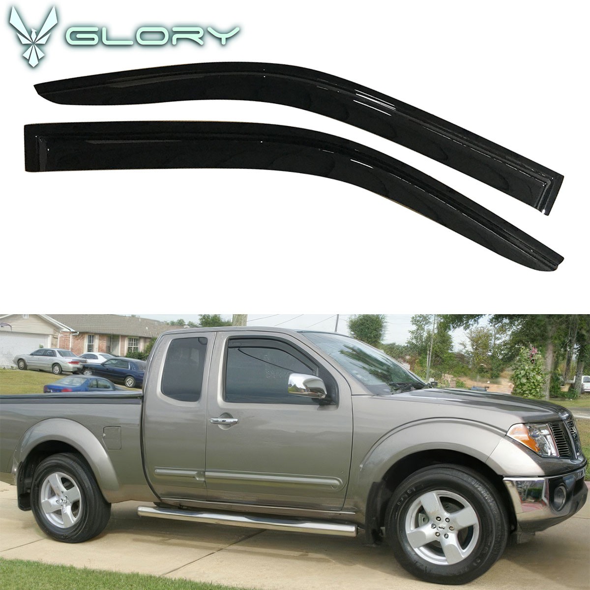 Fit 05-21 Nissan Frontier Extended Cab Acrylic Window Visor Rain Guard Deflector