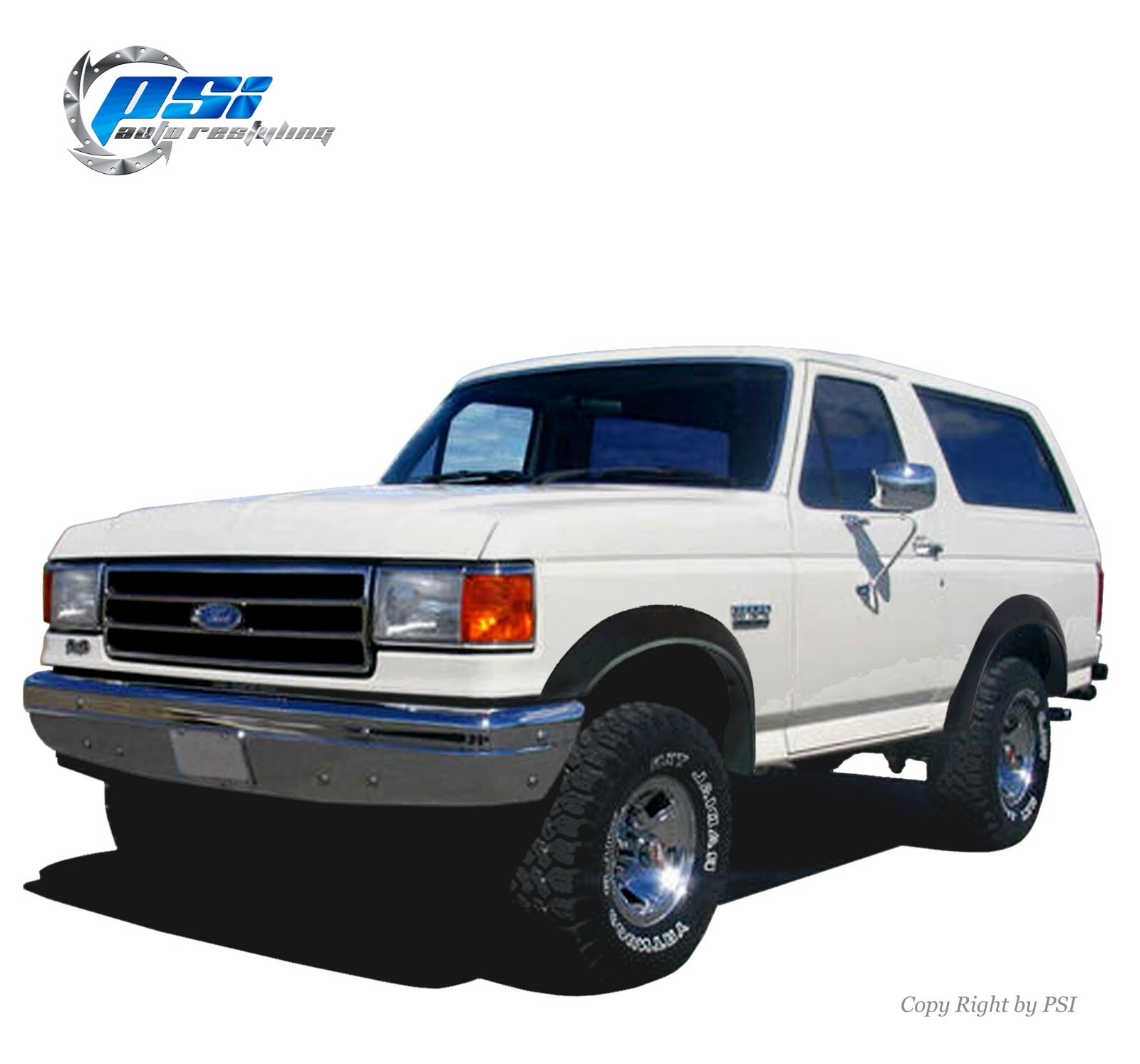 Paintable Extension Fender Flares Fits Ford F-150 F-250 F-350 Bronco 1987-1991