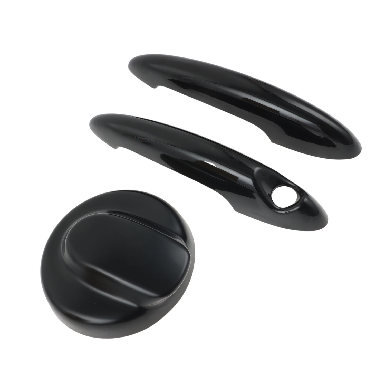 Black 2x Door Handle Covers & 1x Gas Tank Cap for 2006-2013 Mini Cooper 1.6L US