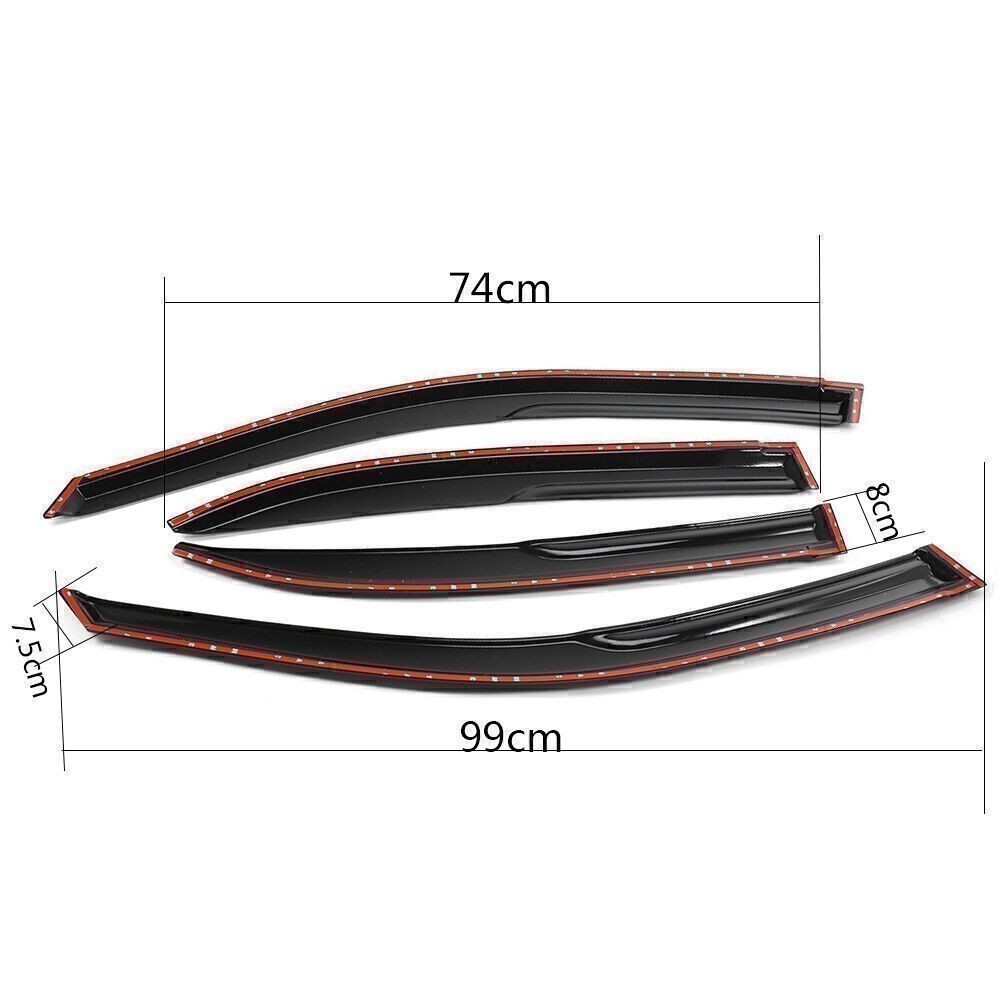 For 2001-2005 Honda Civic JDM Mugen Style Window Visor Sun Rain Guards Wnjxirmfx